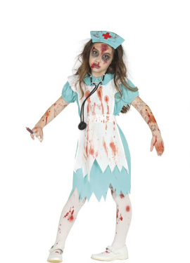 Fato de enfermeira zumbi para menina