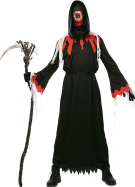 Red and Black Ghost Costume with Mask for Men