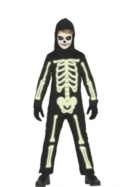 Fato de esqueleto brilhante para criança