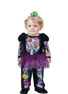 Flowered Skeleton Costume for Baby