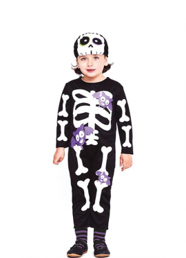 Fato de morcego esqueleto para bebé