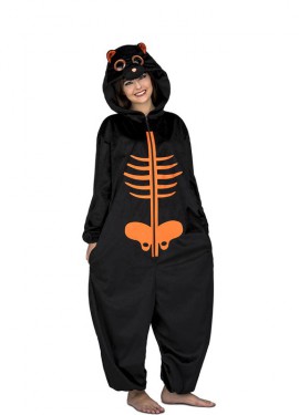 Orange Skeleton Costume with Big Eyes for Kids