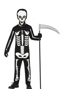 Fato de esqueleto para crianças