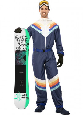 Fato de esquiador azul com cinto para homem