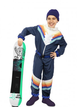 Fato de esquiador azul com cinto para menino