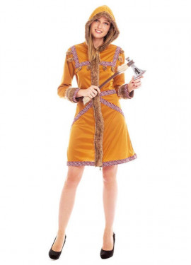 Short orange Eskimo costume for women