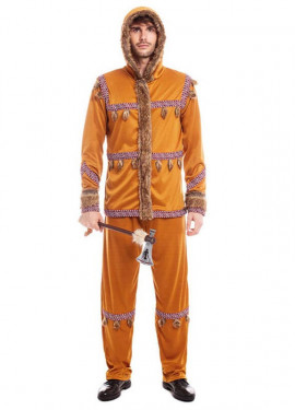 Orange Eskimo costume for men