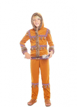 Orange Eskimo costume for children