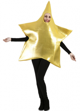 Fantasia de Estrela de Natal Dourada para Adulto
