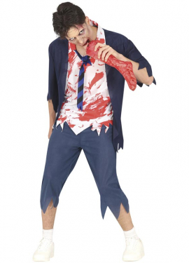 Fato de estudante zumbi para homens