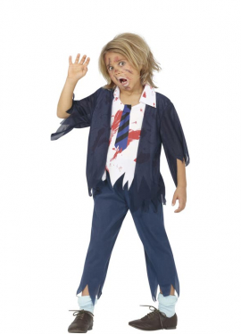 Fato de estudante zumbi para meninos