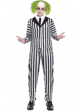 Men's Striped Ghost Costume