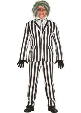 Men's Striped Ghost Costume