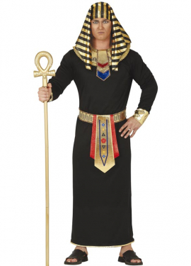 Fato de faraó egípcio preto para homem
