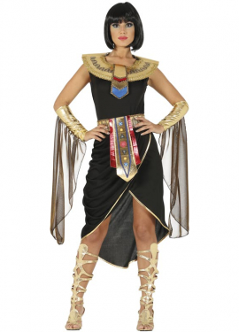 Fato de faraó egípcio preto para mulher