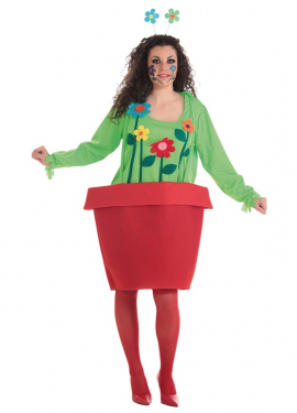 Fato de flor em vaso para mulher