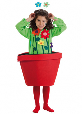 Fato de flor em pote para menina