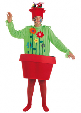 Fato de criança em vaso de flores