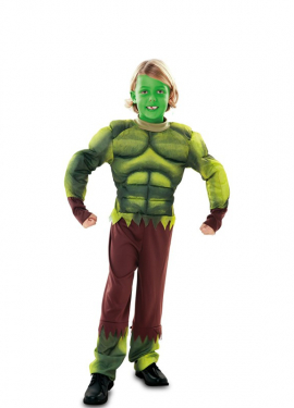 Fato de homem forte verde para menino