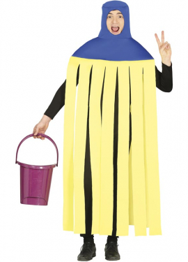 Fato de esfregona amarela e azul para adulto