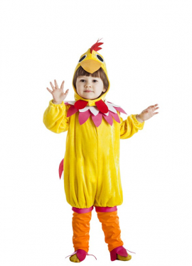 Fato de galinha amarela para bebê e criança