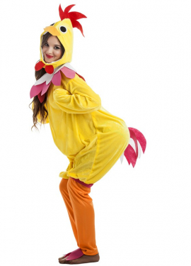 Fato de galinha amarela para mulher