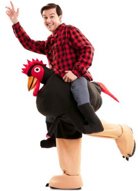 Fato de galo exibicionista de ombros para um adulto