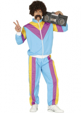 Fato de ginasta dos anos 80 para homem