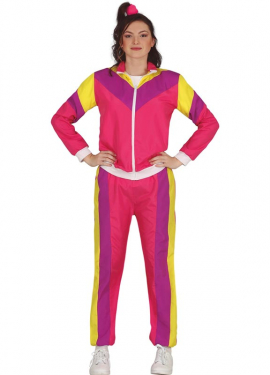 Fato de treino ginasta rosa para adolescente