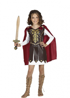 Fato de gladiadora com capa para menina