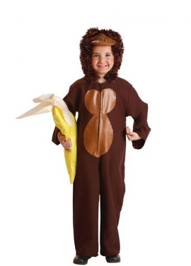 Fato de gorila com banana para crianças