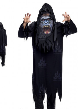 Fato de gorila preto com espinhos para homem