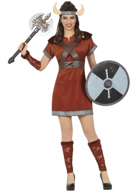 Fato de guerreiro viking nórdico para mulher