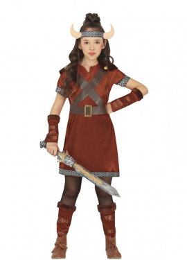 Fato de guerreiro viking nórdico para menina