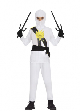 Fato de guerreiro ninja branco para criança