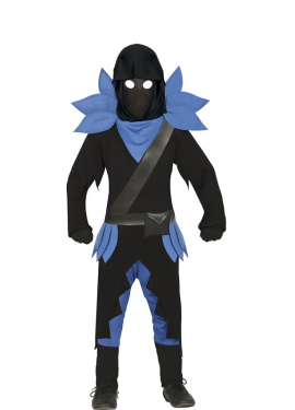 Fato de guerreiro ninja escuro para crianças e adolescentes