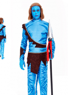 Blue Tribal Warrior Costume for Men
