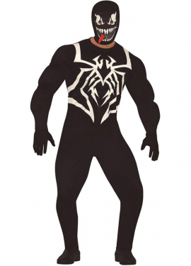 Fato de herói aracnídeo escuro para homem