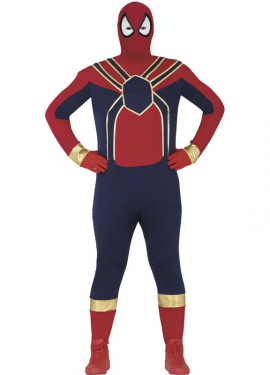 Fato de herói da aranha vermelha para homem