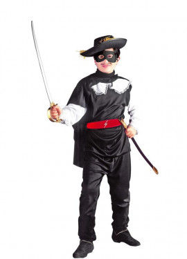 Fato de herói bandido mascarado com capa para criança