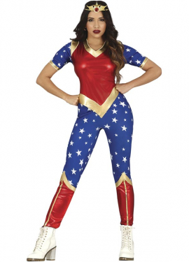 Fato de heroína estrelada para mulher