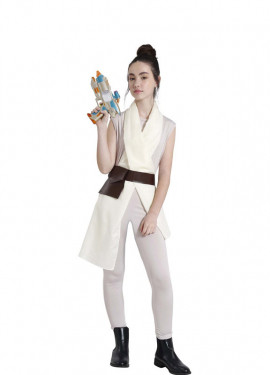 Fato de heroína galáctica branca para adolescentes