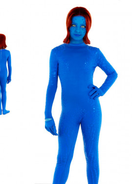 Fato de heroína mutante azul para menina