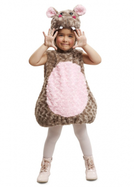 Fato de hipopótamo de pelúcia para menina