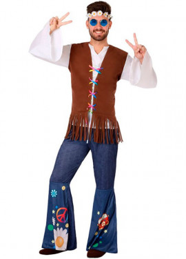 Hippie costume with vest for men