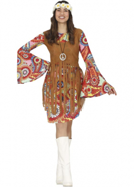 Traje hippie com vestido curto feminino