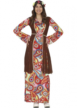 Traje hippie com vestido longo para mulheres