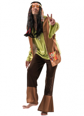Fato de Hippie florido para homem