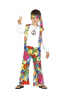 Fato de hippie florido para criança