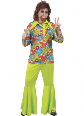 Fato de Hippie Flower Power para homem